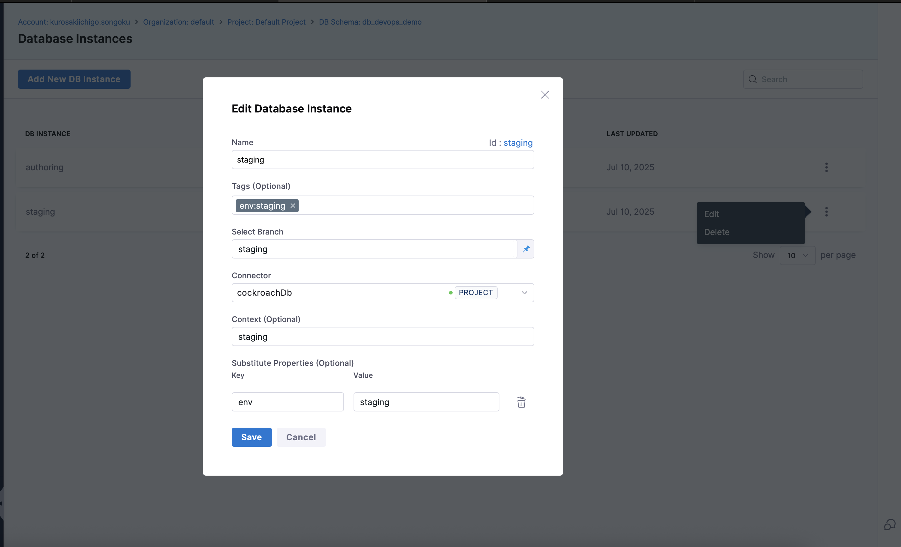 Create a New Database Instance